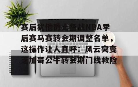 MK体育-赛后犹他爵士备战NBA季后赛马赛转会期调整名单，这操作让人直呼：风云突变芝加哥公牛转会期门线救险的简单介绍